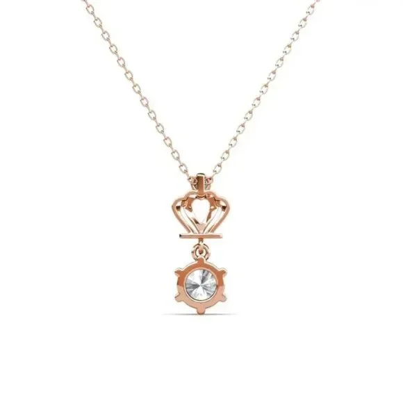 Certified 1ct. t.w. Moissanite Diamond Crown Necklace NEW - Picture 3 of 7